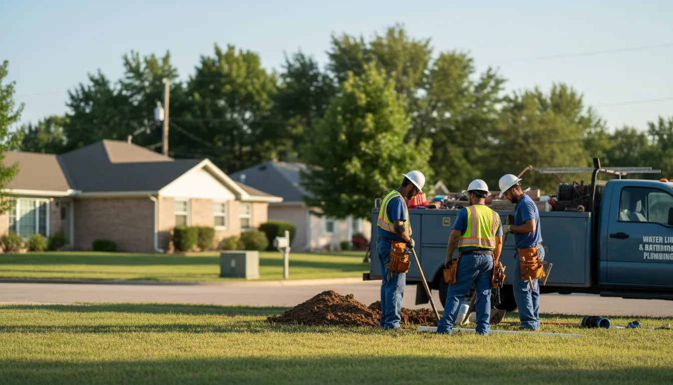 Residential water line and bathroom plumbing service in Lancaster, PA